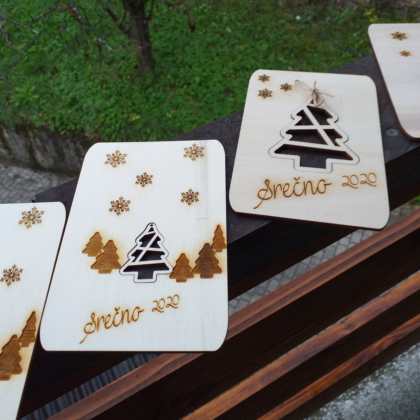 Voščilnica-  božič/novo leto z obeskom