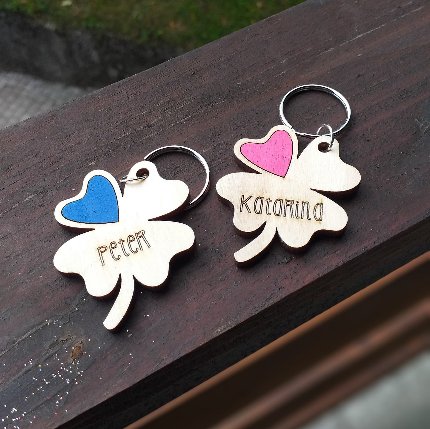 Obesek za ključe - deteljica