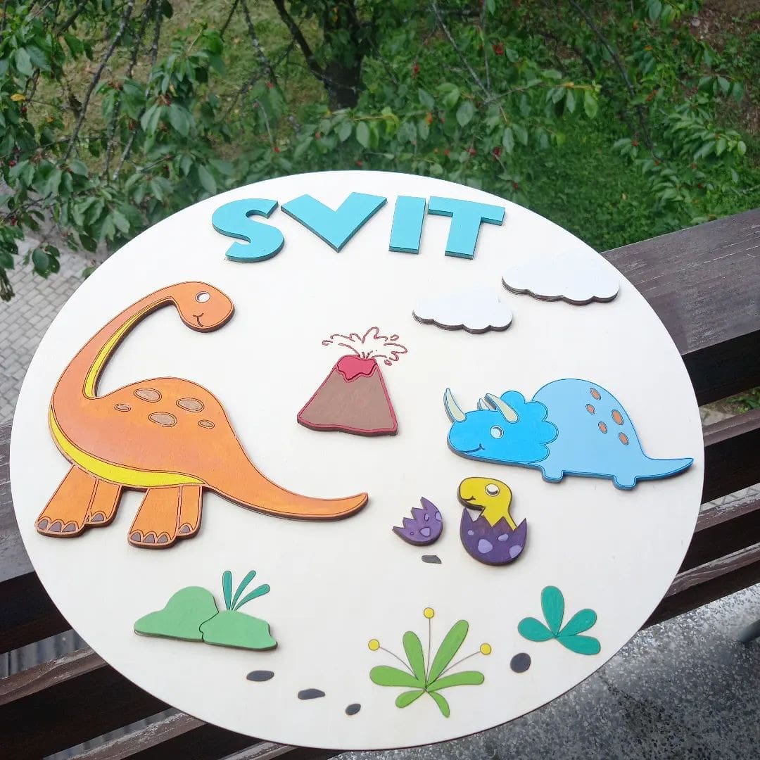 Napis za otroško sobo (Tabla z imenom in motivom)