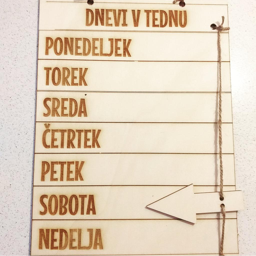Teden - dnevi v tednu
