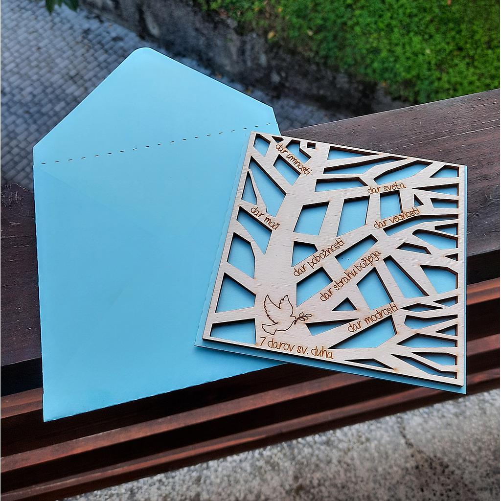 Vabilo/čestitka birma drevo