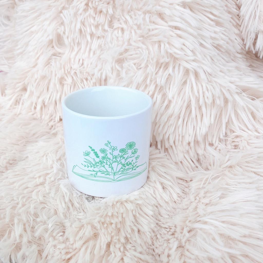 Mala bela skodelica (lonček) s potiskom