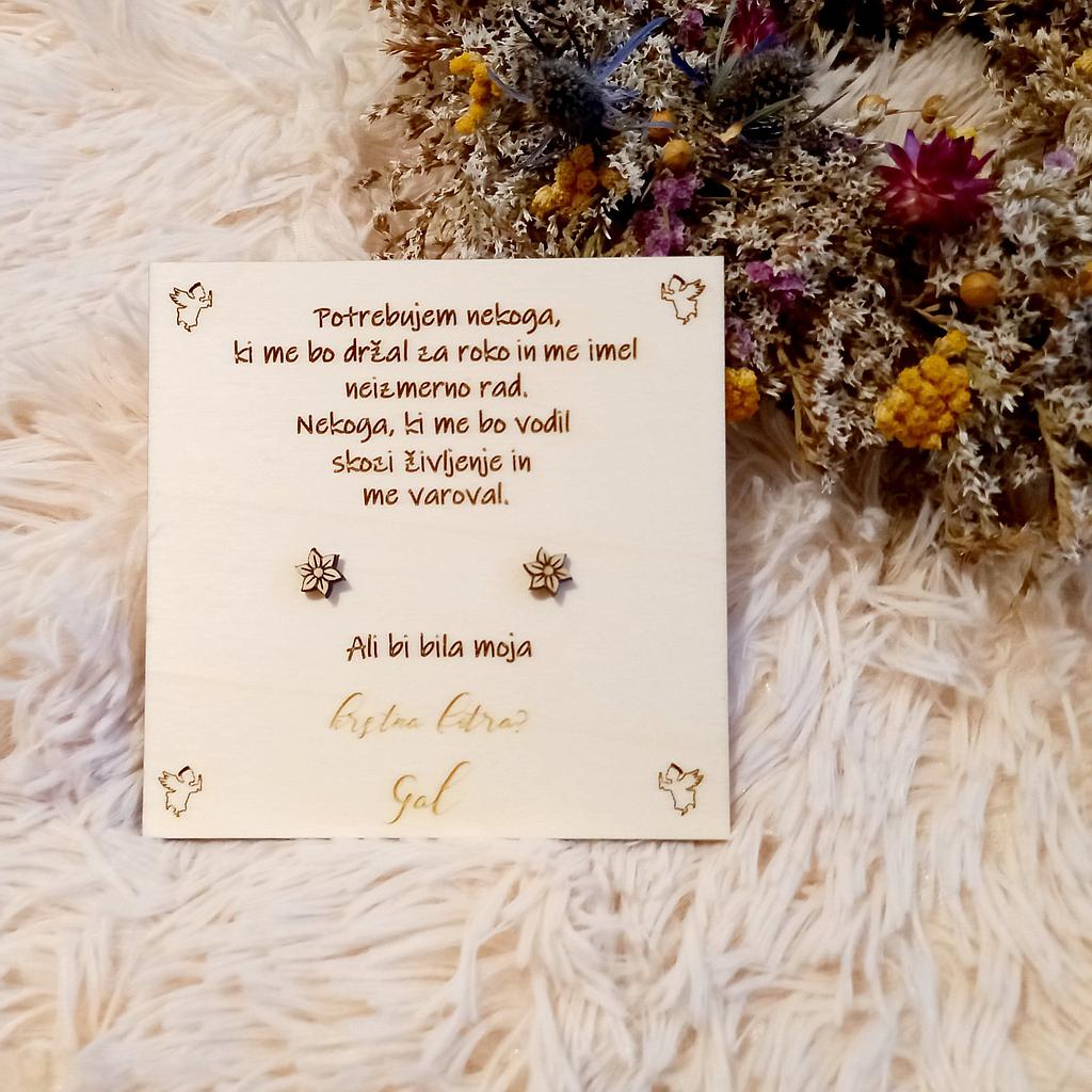 Lesena tablica Ali boš moja krstna/birmanska botra?/ Ali boš moj krstni boter?