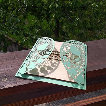 Voščilnica kombinacija karton-les