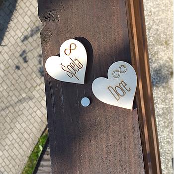 Naprsni šopek - srček (z magnetom)